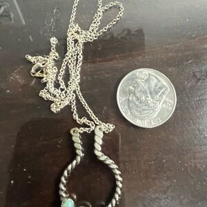 Ring Keeper Silver Necklace with Turquoise Accent